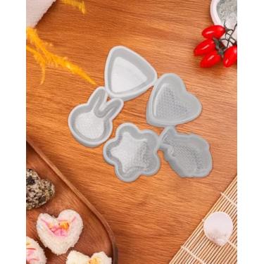 Imagem de 5 peças de moldes criativos para bolas de arroz, molde de sushi Nori de desenho transparente, ferramentas de cozinha divertidas para fazer bolas de arroz moldadas LCC2390-01