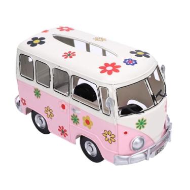 Imagem de TOPINCN Suporte para Caixa de Tecido Vintage, Capa de Tecido de Ferro Em Formato de ônibus Criativo, Dispensador de Guardanapo, Suporte para Caixa de Folhas Faciais, Ornamento Decorativo (Rosa)