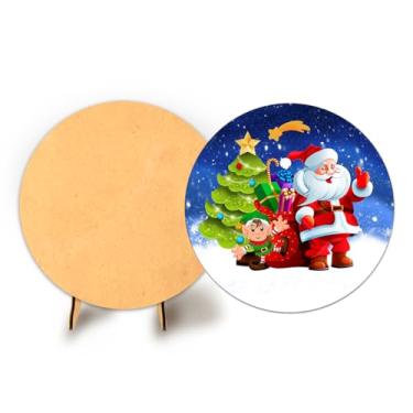 Imagem de Painel Redondo C Elastico 50cm Natal + Suporte MDF (NAT009)