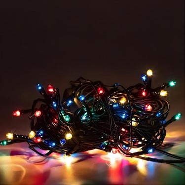 Imagem de Pisca C/ 100 Lâmpadas Coloridas 8 Funções 220V C/ Fio Verde P/ Decoração de Natal