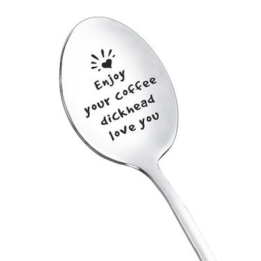 Imagem de Presentes de aniversário de dia dos namorados para marido e esposa, aproveite seu café, cabeça de pau, te amo, colher para namorado, namorada, amante de chá, presente para casal, colheres gravadas