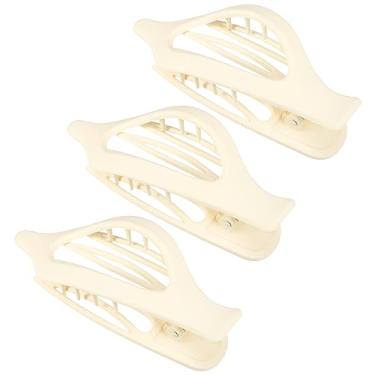 Imagem de Generic 3 garras de cabelo de plástico, grampos de cabelo, presilhas de cabelo para mulheres, branco, 12 x 4 x 3 cm