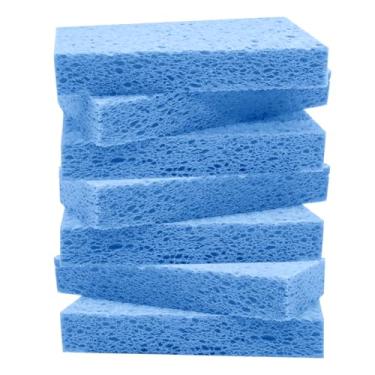 Imagem de Esponjas de celulose grandes, esponja de cozinha para prato, almofadas grossas e resistentes, esfregão antiarranhões para uso doméstico/utensílios de cozinha/banheiro/escritório/barco 14 x 7,6 cm x