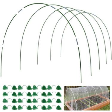 Imagem de MAXPACE Argolas de estufa para túnel de cultivo DIY de 0,9 m ou mais largo, armação de aros de fibra de vidro sem ferrugem para tecido de jardim, estacas de jardim de suporte de plantas DIY