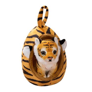 Imagem de Brinquedo de pelúcia Tigre com ninho removível, bicho de pelúcia de 18 cm