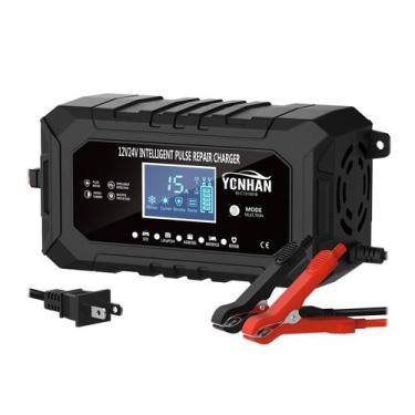 Imagem de Carregador de bateria YONHAN 15A 12V/24V LiFePO4 Smart de 9 estágios