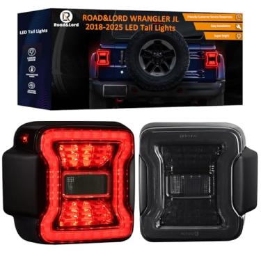 Imagem de Wrangler JL Luzes traseiras de LED, luz traseira de LED compatível com Wrangler JL/JLU/4x 2018-2025, luz de freio, luz de ré, lâmpada de seta, lâmpadas de circulação diurna DRL (versão com monitor de