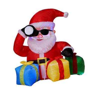 Imagem de Baoblaze Enfeite de Natal inflável do Papai Noel com luz - Versátil decoração natalina para ambientes internos.