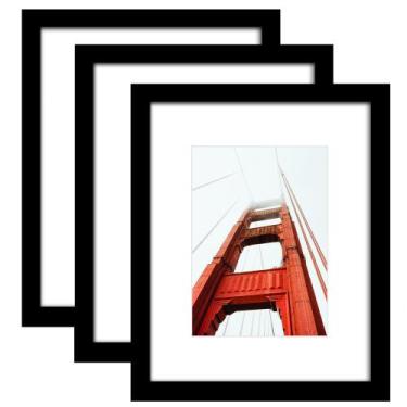 Imagem de Porta-retratos Wiscet 20x25cm, conjunto de 3 pretos para parede ou mes