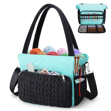 Imagem de Bolsa expansível de crochê para armazenamento de fios - organizador de armazenamento de fios