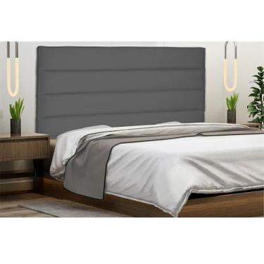 Imagem de Cabeceira La Italiana Para Cama Box Casal 140 cm Suede Cinza S04 - D'R