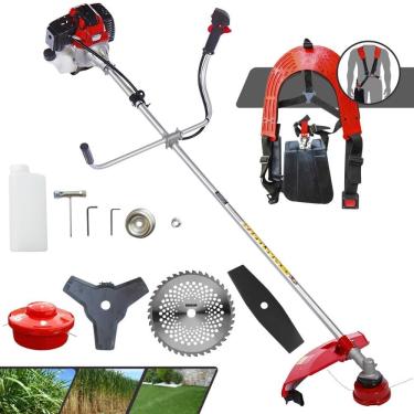 Imagem de Roçadeira Lateral Toyama RT43L Com Sistema Antivibração 43cc 1,7HP Máquina de Corta Grama C/ Carretel e Faca 3 Pontas + Faca 2 Pontas + Faca 40 Dentes