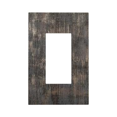 Imagem de Nadoabtm Capas de tomada decorativas vintage cinza marrom placa de parede de grão de madeira 1 gangue único interruptor de luz placa de cobertura placas de parede GFCI placa frontal para decoração de