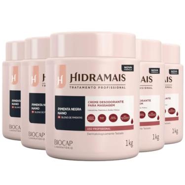 Imagem de Kit 5 Creme Para Massagem Corporal Pimenta Negra Nano 1kg - Hidramais