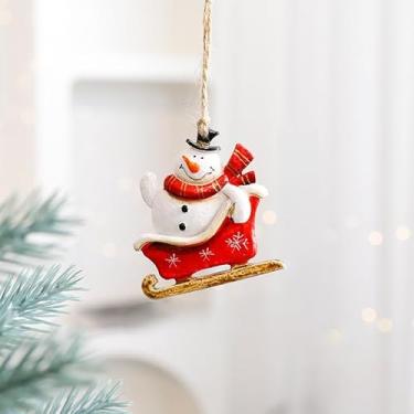 Imagem de Decorações de Natal Resina Pequena Casa Micro Paisagem Resina Casa Pequenos Ornamentos Boneco de Neve Alce Papai Noel