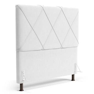 Imagem de Cabeceira Cama Box Casal Mel 140cm Com Frame Sintético Branco - Abmaza
