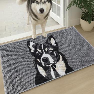 Imagem de Muddy Mat Tapete de porta de microfibra altamente absorvente e tapete para animais de estimação, antiderrapante e grosso, lavável e tapete de banho, chenille macio para cozinha, quarto, interior e