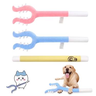 Imagem de CuddleMallow Conjunto de brinquedo de varinha de gato de pelúcia – pacote com 3 bastões amarelos macios para interação com gatos, estilo de arma inspirado em Chiikawa, brinquedos internos e adereços