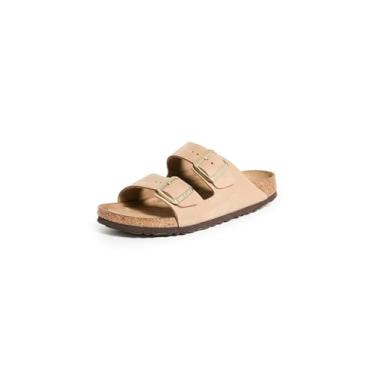 Imagem de Birkenstock Sandália feminina Arizona macia palmeira - largura estreita, Castelo de areia, 6
