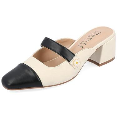 Imagem de Journee Collection Womens Dalla Slip On Cap Toe Mule Pumps Cream 6.5 Medium Womens US