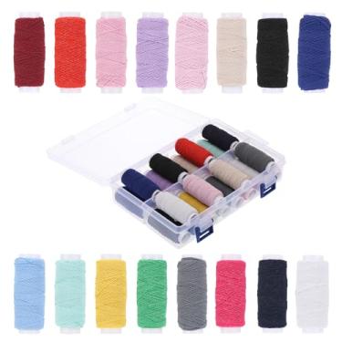 Imagem de Anmrept Linha de costura elástica para máquina de costura, fio elástico franzido de 0,5 mm para costura, Serger, máquinas overloque, tricô, tecelagem, faça você mesmo, 30 m cada carretel, total de 24