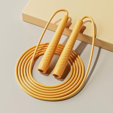 Imagem de Corda de pular infantil, corda de pular ajustável para crianças com alças ABS e corda de PVC para crianças pequenas (amarelo)