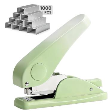 Imagem de Grampeador de mesa de escritório para economia de esforço com 1000 grampos padrão de 1/10.2 cm, grampeamento resistente durável padrão suave sem congestionamento, perfeito para casa, escola