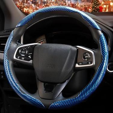 Imagem de Capa de volante antiderrapante de fibra de carbono de 3 peças, capa de volante de borboleta, protetor de volante segmentado, ajuste universal 99% do volante do carro, acessórios interiores do carro