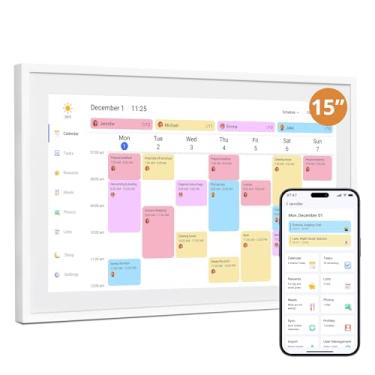 Imagem de Calendário de parede digital com tela sensível ao toque de 38 cm, calendário eletrônico de mesa e tabela de tarefas para planejamento mensal/semanal, tela sensível ao toque interativa, calendário