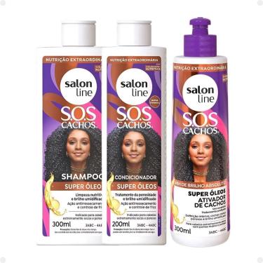 Imagem de Kit Salon Line SOS Cachos Super Óleos: Shampoo 300ml e Condicionador 200ml + Ativador de Cachos 300ml