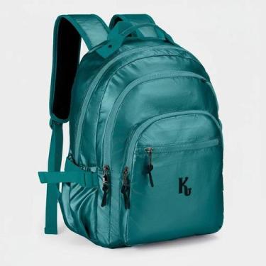 Imagem de Mochila Kika Feminina Escolar Tactel Metalizada Com Chaveiro - D Prese