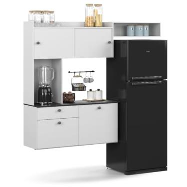 Imagem de Armário De Cozinha Compacta Suspenso Com 4 Portas E 1 Gaveta (Branco)