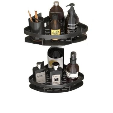 Imagem de KIT Suporte De Shampoo Prateleiras De Banheiro Sem Furo Premium - Organizador de Banheiro Adesivo, Prateleira para Box com Adesivo Forte(KIT 2 -Triangular -preto)
