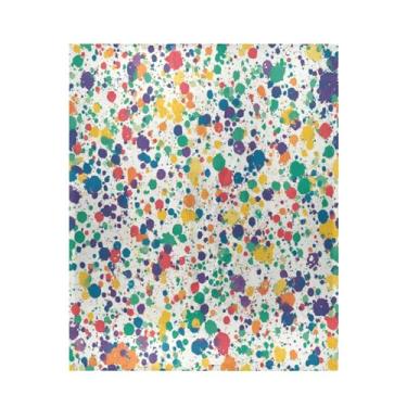 Imagem de Blueangle Manta colorida para respingos de tinta super macia e quente, 127 x 152 cm, leve para todas as estações, cobertor aconchegante para cama, sofá, sofá, fácil de cuidar (585)