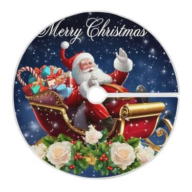 Imagem de SEHANY Saia para árvore de Natal, 91 cm, Papai Noel, vermelha, decoração de árvore de Natal, tapetes para decoração de festa de Natal em casa
