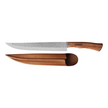 Imagem de Faca Butcher Tramontina Nômade Com Lâmina Em Aço Inox E Cabo De Madeira Com Bainha De Couro 10 Polegada