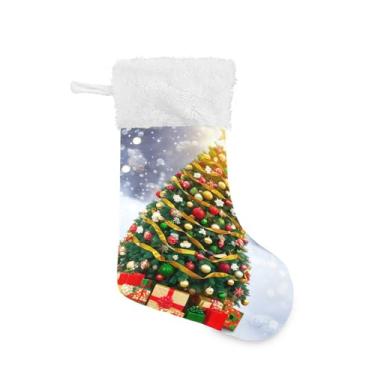 Imagem de GakkiGii Pacote com 2 meias de Natal para árvore de Natal, decoração de Natal grande para parede de árvore de lareira, 45 x 31 cm