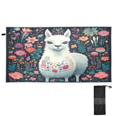 Imagem de Blueangle Toalha de praia de alpaca - Toalhas de viagem compactas e leves - Toalha de secagem rápida super absorvente para natação, acampamento e férias (500)