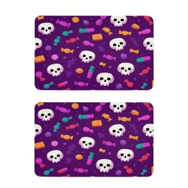 Imagem de Blueangle Conjunto de 2 ímãs de geladeira com estampa de doces e crânios - Ímãs de geladeira decorativos engraçados - Seguro para lava-louças e decoração magnética durável (562)