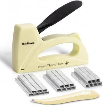 Imagem de Pistola de grampo leve para madeira, pistola de grampo de estofamento para sala de aula com 1600 peças JT21 grampos 1/4, 5/16, 3/20.3 cm e removedor de grampeadores, grampeador de tecido para