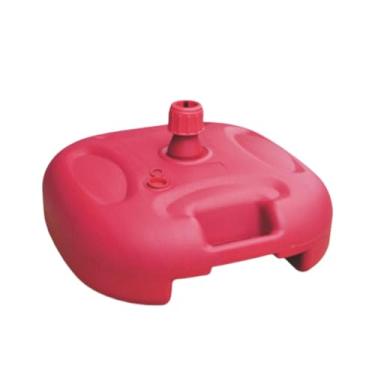 Imagem de WeiLaiKeQi Suporte para guarda- de pátio, base para arco de balão, suprimentos para serviço pesado, suporte para guarda- de 20L preenchido com areia para, Vermelho