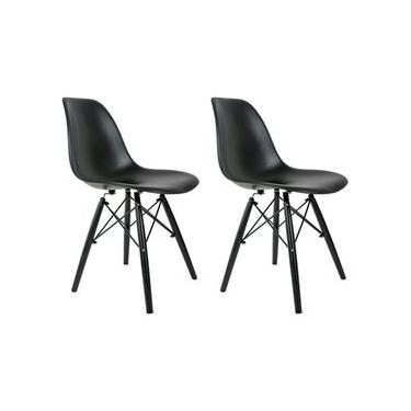 Imagem de Conjunto Com 2 Cadeiras Eames Preta  Base Em Polipropileno
