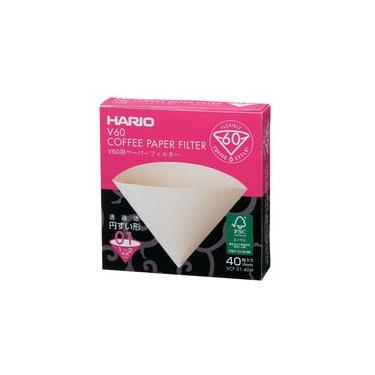 Imagem de Filtro Hario V60 Natural 40 unidades Tamanho 01 Filtro Natural para Coador Hario V60 Tamanho 01 - 40 unidades