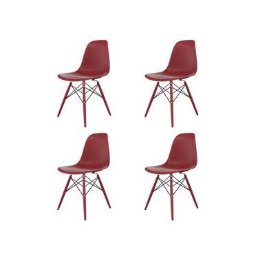 Imagem de Conjunto com 4 Cadeiras Eames Vermelho Falu Dsw Inj