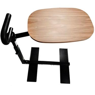 Imagem de Bandeja auxiliar em pé, mesa de TV preta de 9 velocidades rotativa de 360° e mesa giratória de altura ajustável para TV e laptop, alça de segurança auxiliar ergonômica, ajuda a ficar em pé e vida