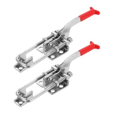 Imagem de HARFINGTON 2 peças 431 braçadeira de trava de alternância M6 x 47 mm 350.2 kg Capacidade de retenção ajustável trava de tração de liberação rápida 304 grampos de ferrolho de aço inoxidável para tampa