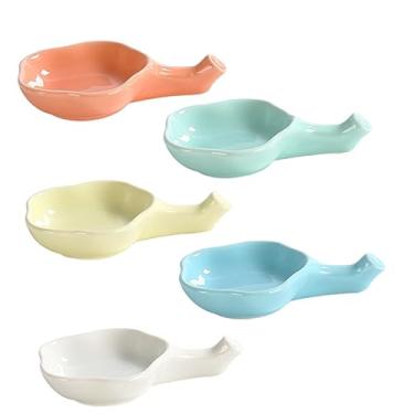 Imagem de YYBOES 3 peças de tigelas de molho de soja, pratos de porcelana para descanso de pauzinhos, mini pratos de aperitivo, tigelas de pitada, mini prato de molho, pauzinhos, suporte de descanso, prato de