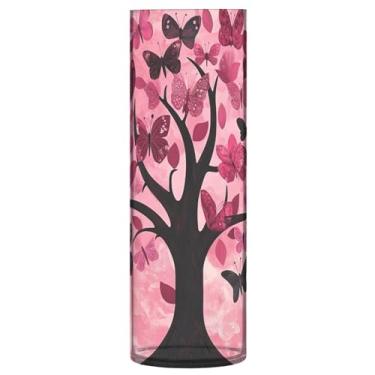 Imagem de xigua Árvore vermelha com folhas, vaso transparente para decoração de casa, vaso de plástico de flores para sua cozinha, quarto, escritório, sala de estar, banheiro