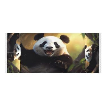 Imagem de Wassud Capas de lavadora e secadora Hello Panda, protetor de lavadora com sacos de armazenamento, capa de geladeira à prova de poeira com bolsos para lavanderia doméstica, cozinha, 120 x 55 cm