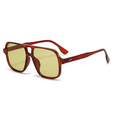 Imagem de Óculos de Sol Masculino Rivets Candy Color UV400 com Estampa de Leopardo para Esportes ao Ar Livre, Corrida e Ciclismo, Marrom e Verde Claro